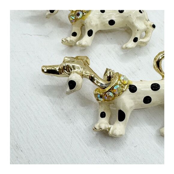 Vtg Nodder Dalmatian Dog Scatter Pins Enamel Mid Century 50s  Bobble Head Kitsch - Picture 4 of 12